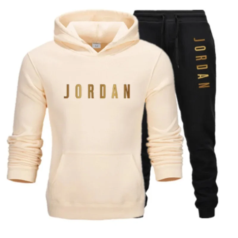 Winter Clothing Gear - Men's printed sports suit hoodie and