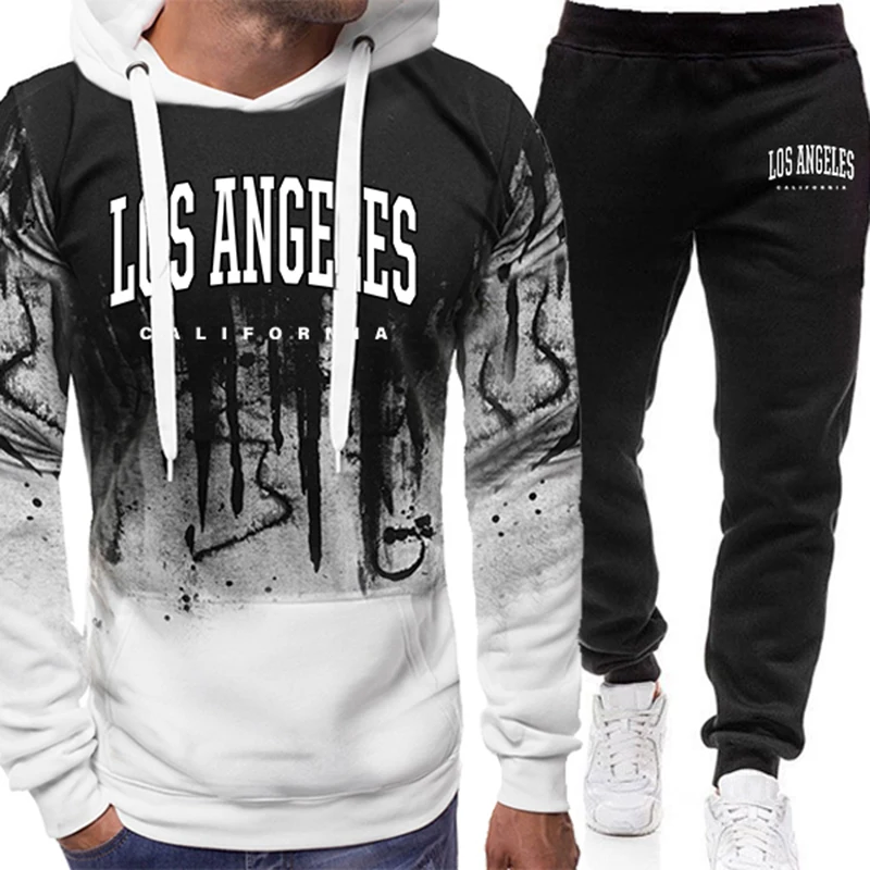 Winter Clothing Outdoor - Fashion Men's Tracksuit Print Casual Splashed