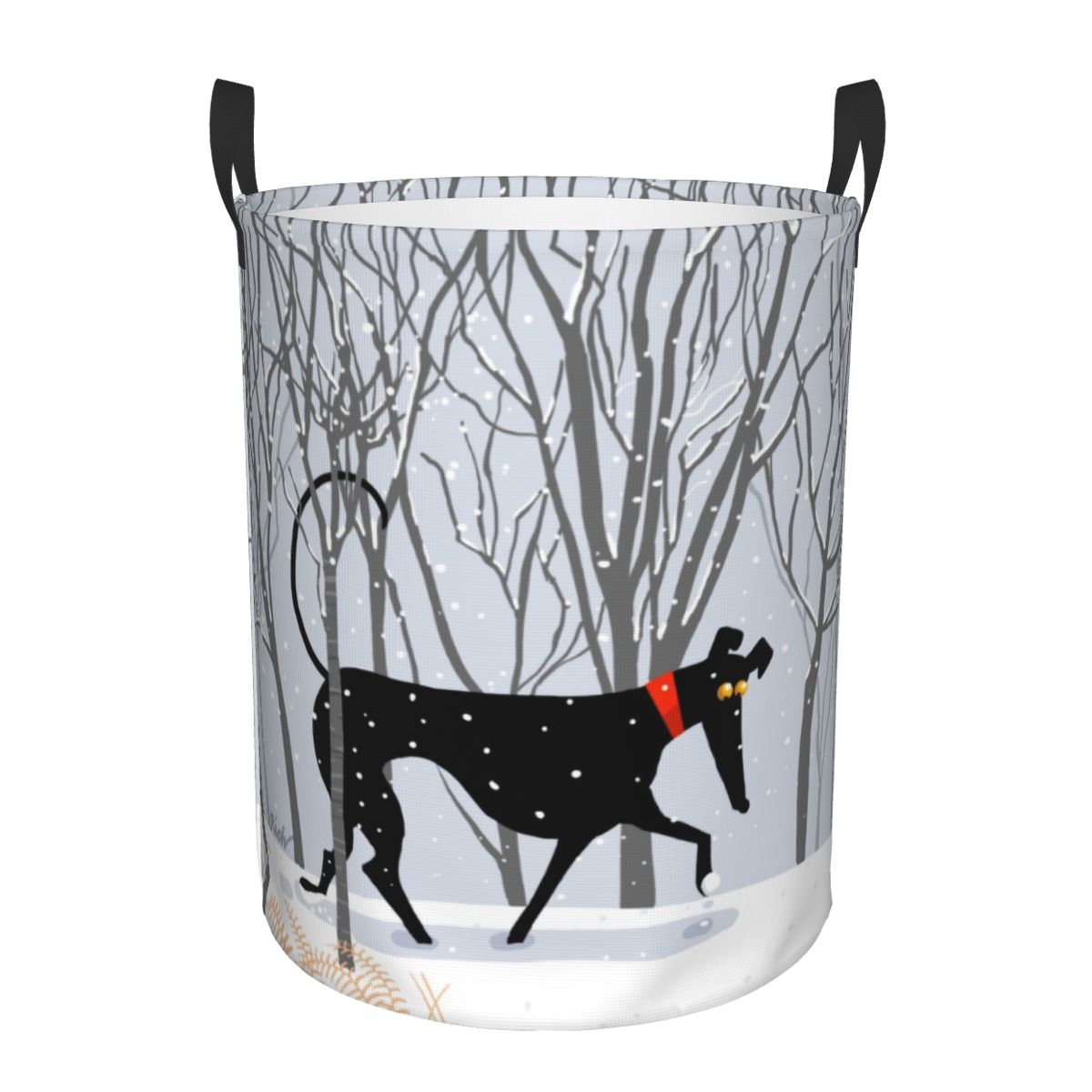 Winter Clothing Storage - Custom Winter Hound Laundry Basket Foldable
