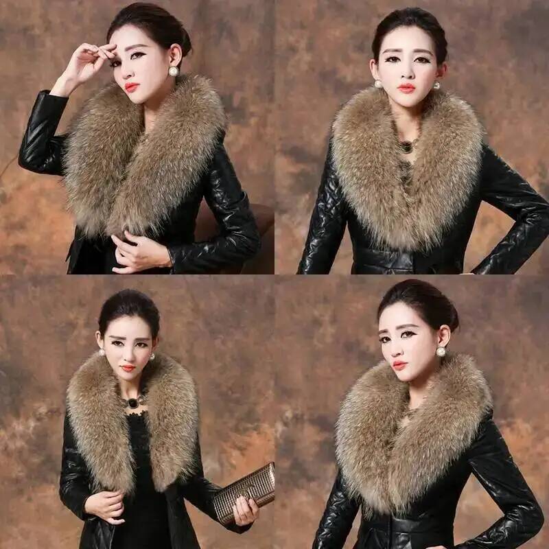 Natural Raccoon Fur Collar Rea - Winter Clothing Clearance ulasan dan harga