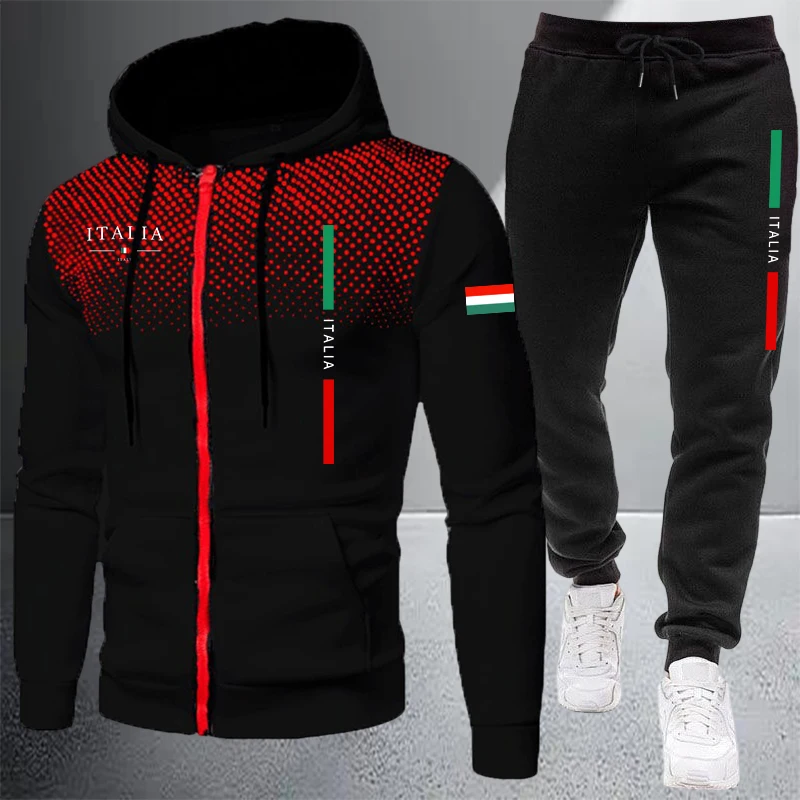 Men's Tracksuit Casual Zip Hoo - Winter Clothing Clearance ulasan dan harga