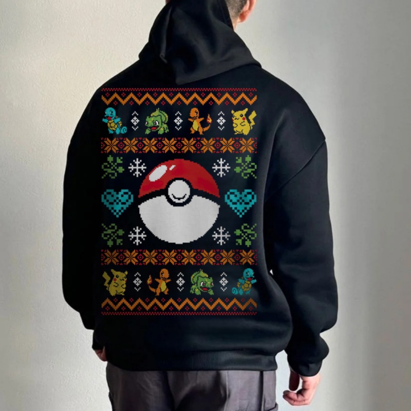 Black Oversized 4xl Pok É Mon  - Winter Clothing In Japan ulasan dan harga