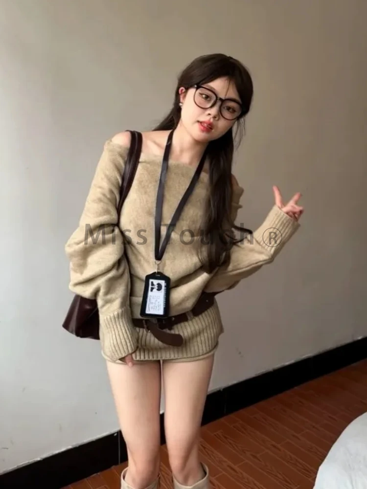 Autumn Winter Korean Knit Outf - Y2K Winter Clothing ulasan dan harga