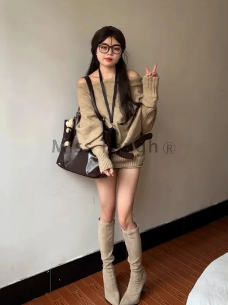 Autumn Winter Korean Knit Outf - Y2K Winter Clothing ulasan dan harga
