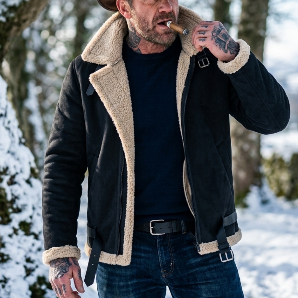 Men Winter Faux Suede Jacket F - Winter Clothing Clearance ulasan dan harga