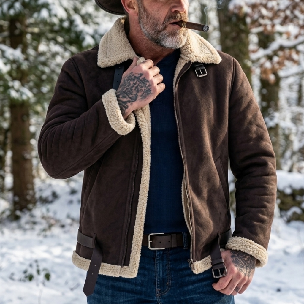 Men Winter Faux Suede Jacket F - Winter Clothing Clearance ulasan dan harga