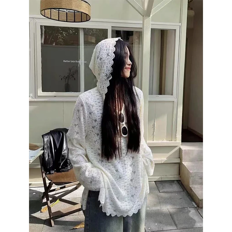 Y2K Lace Hooded Shirts Women S - Y2K Winter Clothing ulasan dan harga