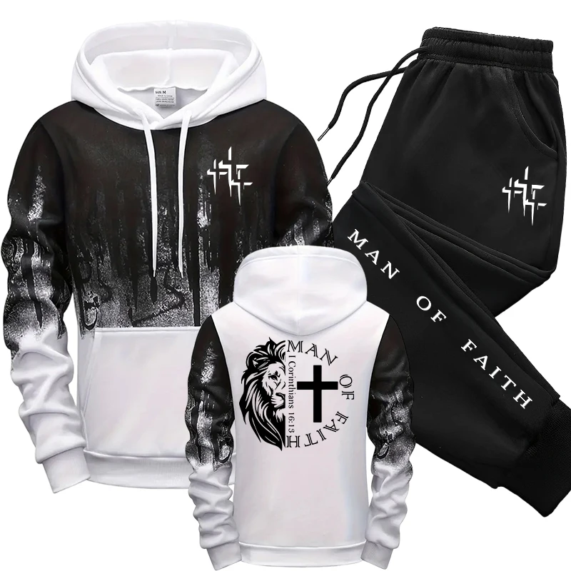 Man of Faith Pattern Men's Set - Winter Clothing Gear ulasan dan harga
