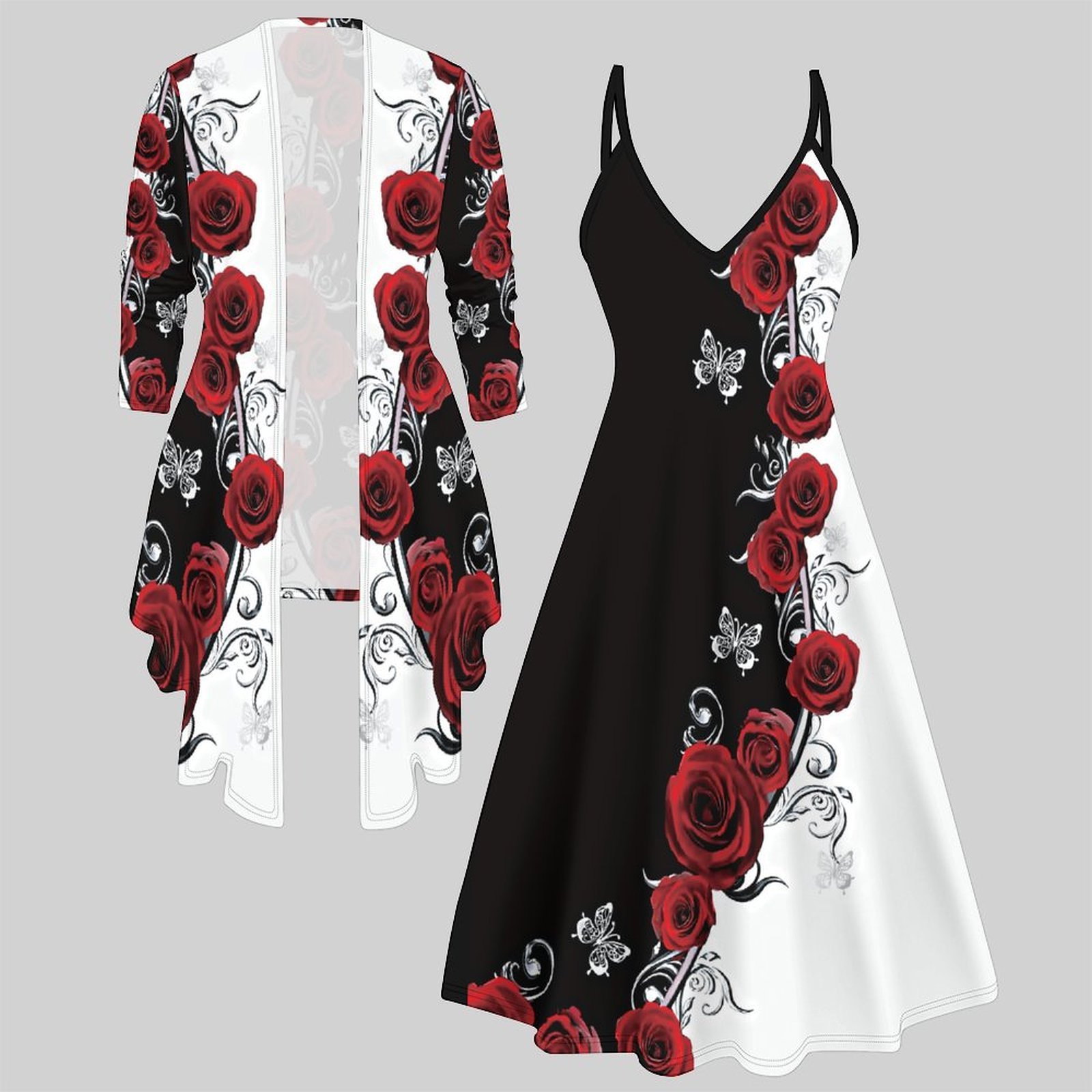 Print Two Piece Set Women Midi - Winter Clothing Women Sale ulasan dan harga